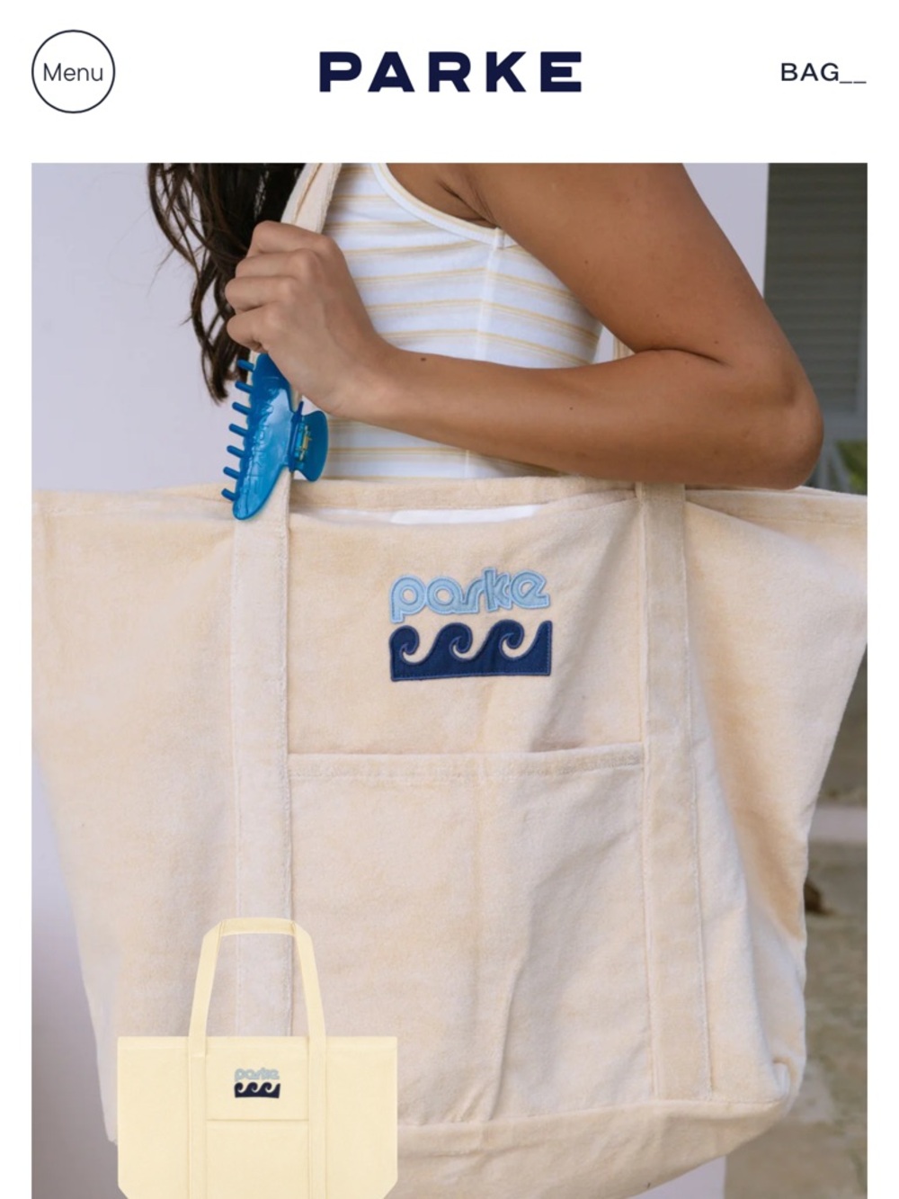 Parke Towel Terry Tote Bag in Peel SUMMERLAND